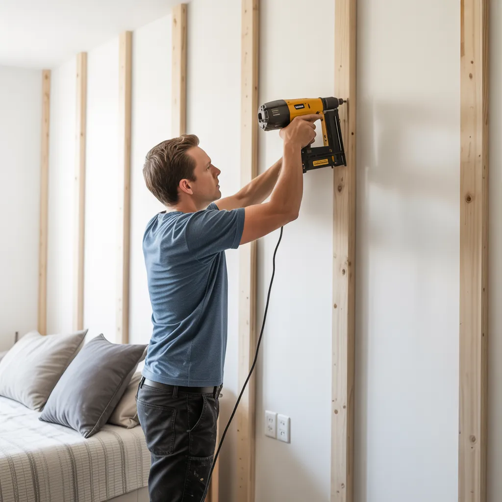 How to Create a DIY Bedroom Accent Wall Step by Step 11 Installation