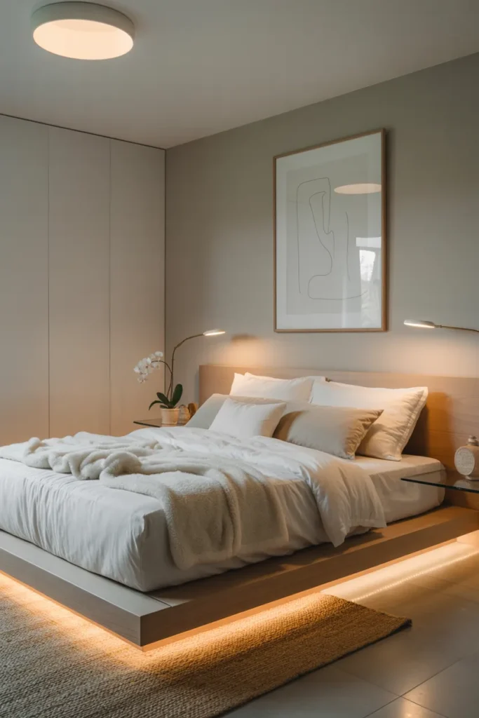 Japandi Minimal Glow Bedroom