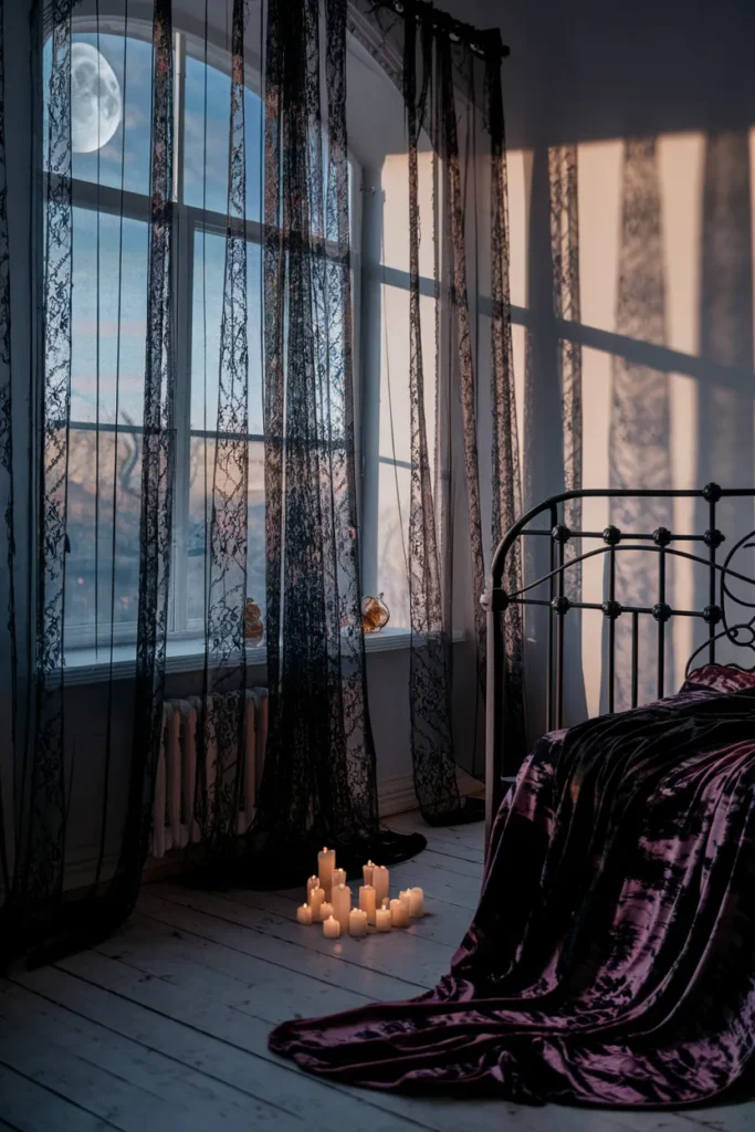 Lace Curtains with Moonlight Glow