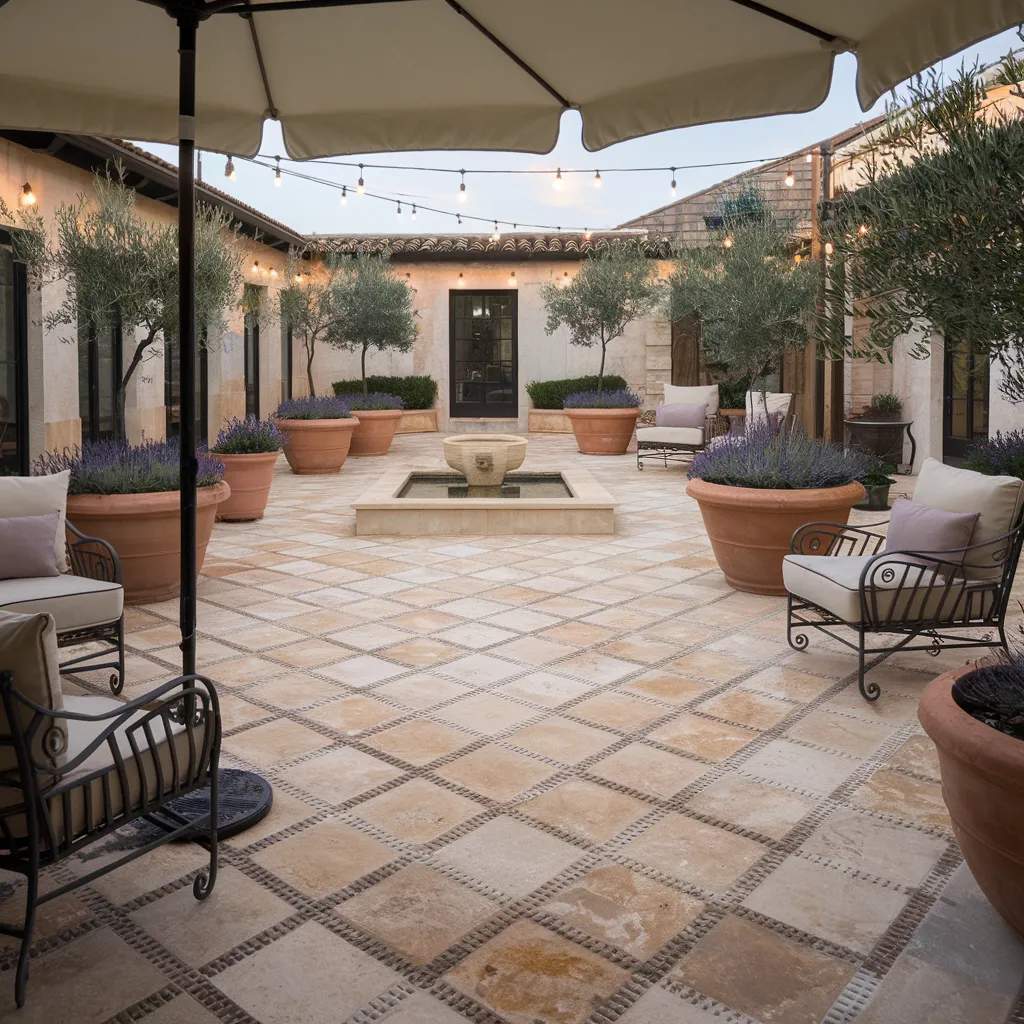Must-See 31+ Floor Tile Designs That Blend Beauty and Durability 12 Mediterranean Courtyard Tiles