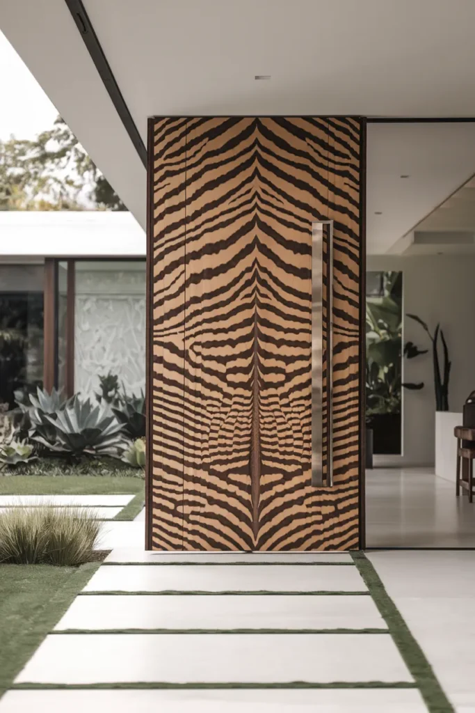 15 Luxurious Entry Door Design Ideas for Your Home 10 Minimalist Flush Doors with Exotic Veneer