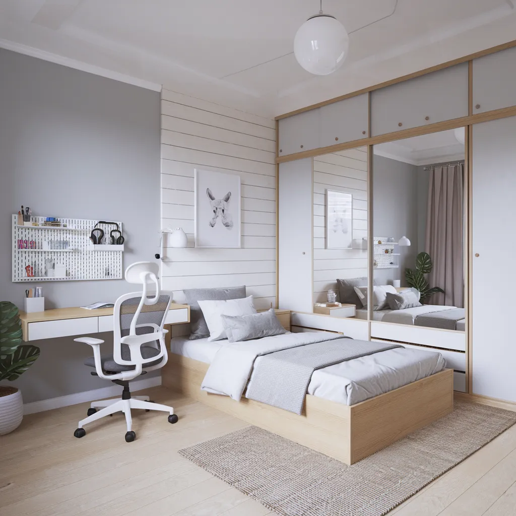 Minimalist Scandinavian Teen Boy Bedroom