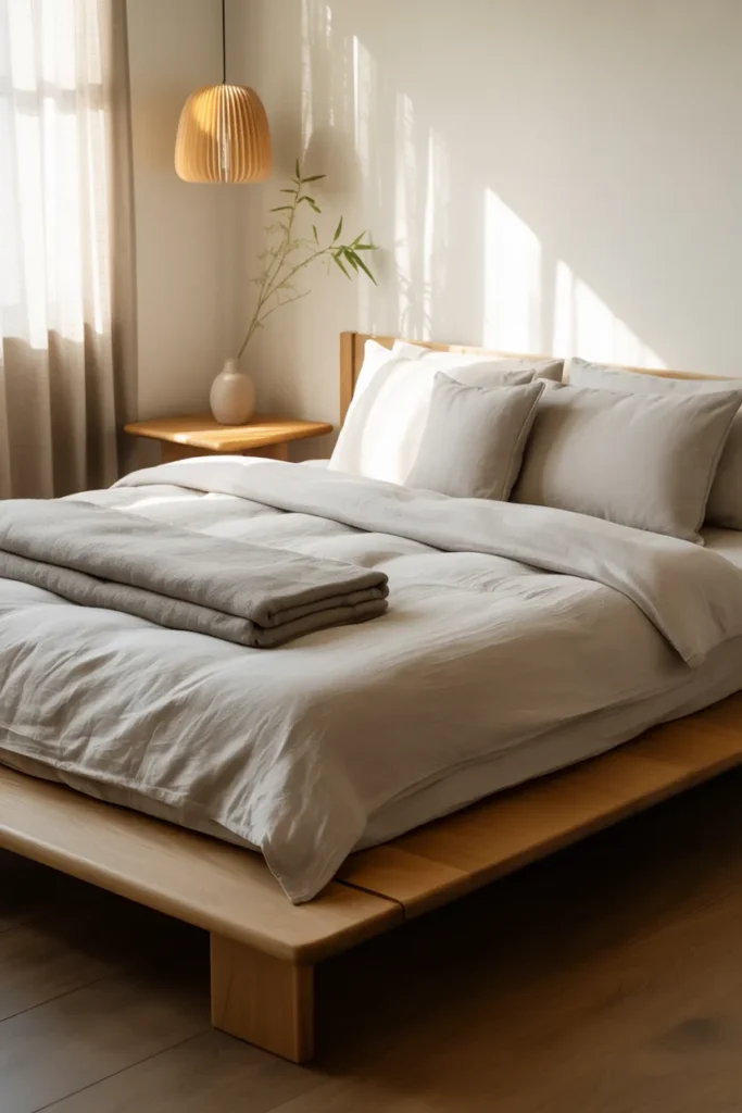 Minimalist Wooden Platform Bed