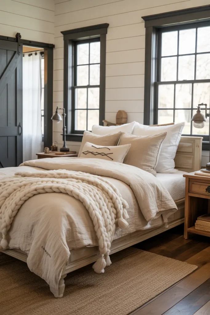 19 Black Bedroom Aesthetic Ideas That Make Dark Interiors Look Irresistible 14 Modern Farmhouse with Black Accents