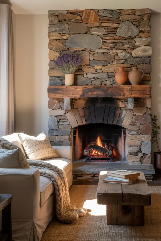 Natural Stone Fireplace