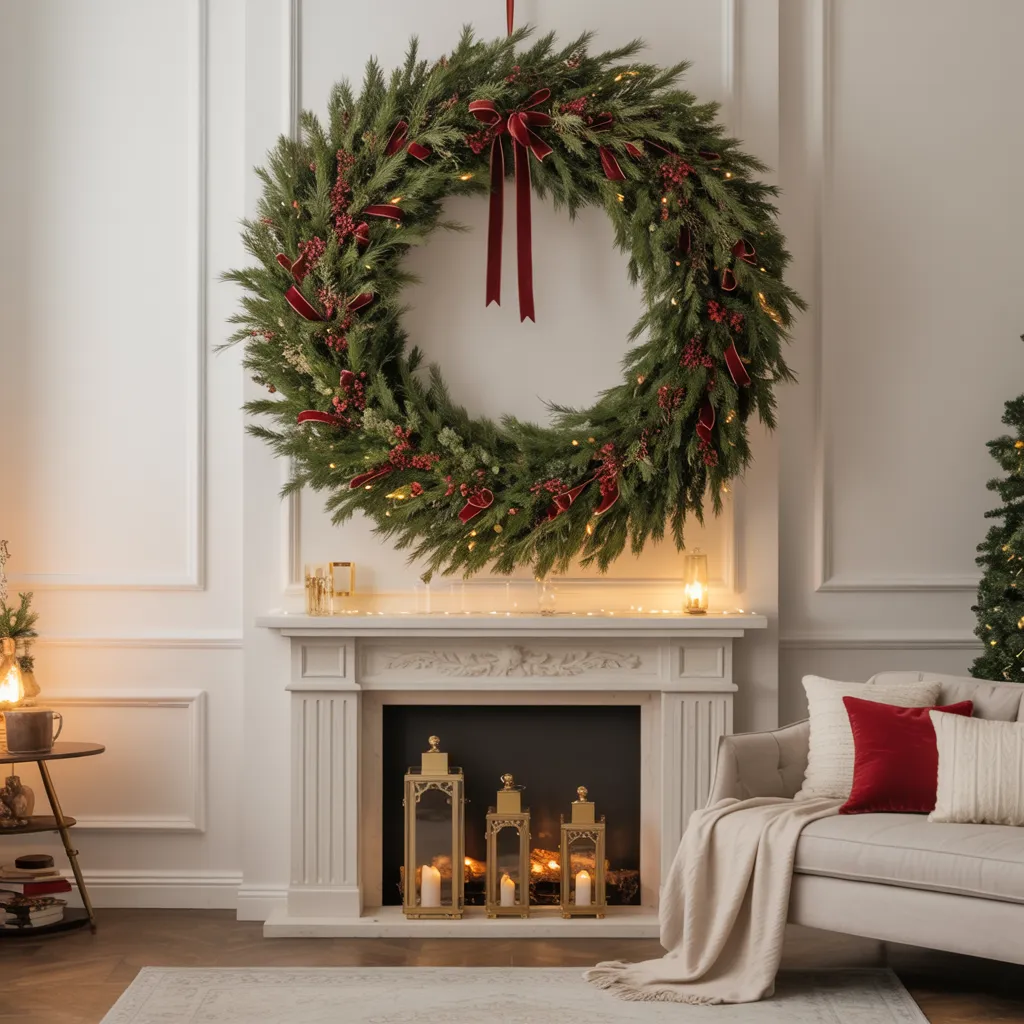 Oversized Wreath as a Focal Point