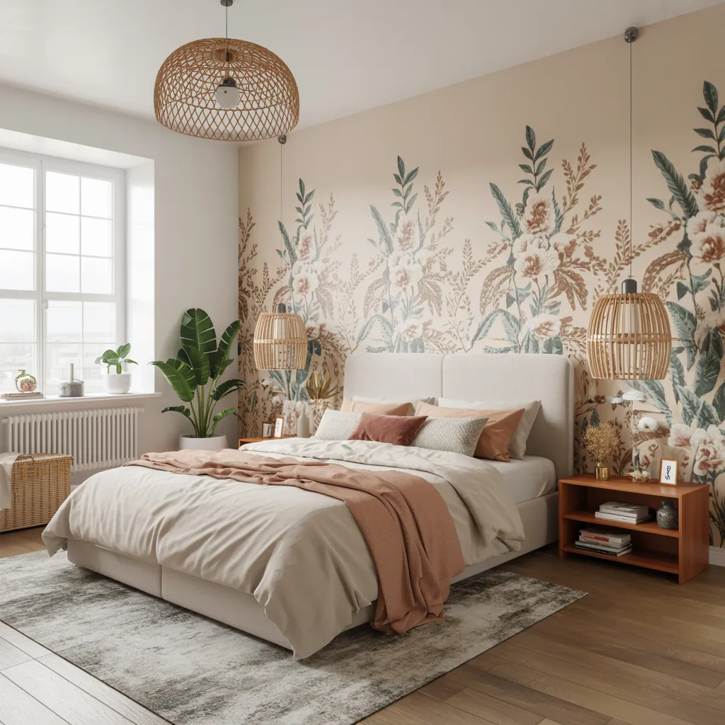 How to Create a DIY Bedroom Accent Wall Step by Step 8 Peel-and-Stick Wallpaper