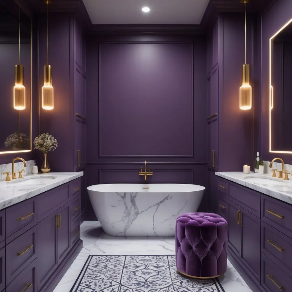 Color Drenching Bathroom: How to Nail This Bold Design Trend 9 Plum Bathroom