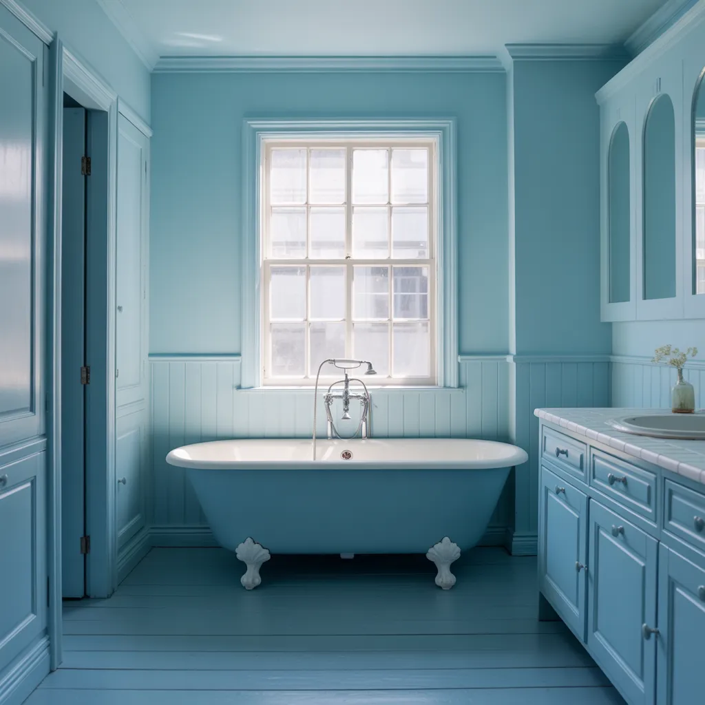 Color Drenching Bathroom: How to Nail This Bold Design Trend 8 Powder Blue
