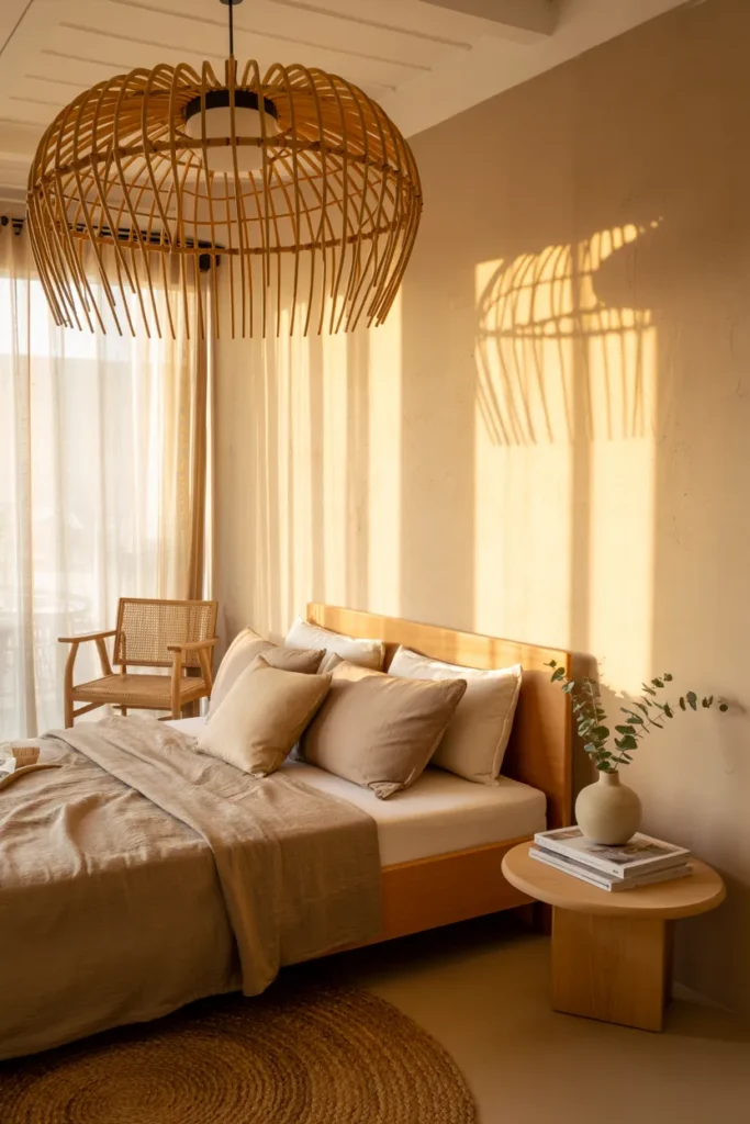 15 Genius Bedroom Lighting Ideas Designers Don’t Want You to Know 6 Rattan Fixtures