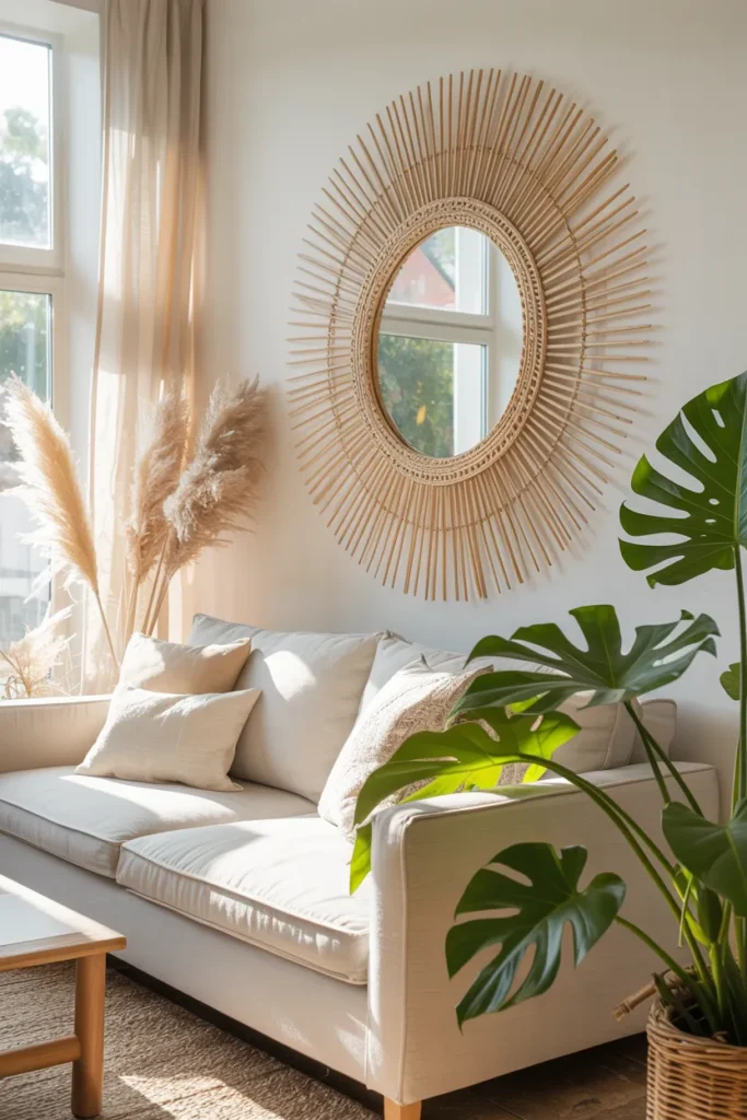 20 Stylish Mirror Design Ideas to Transform Any Room 14 Rattan or Wicker Frame Mirror