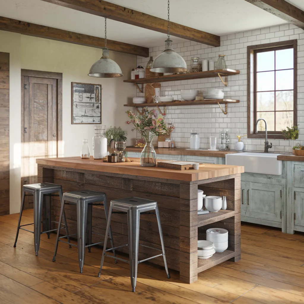 Reclaimed Barn Wood Island