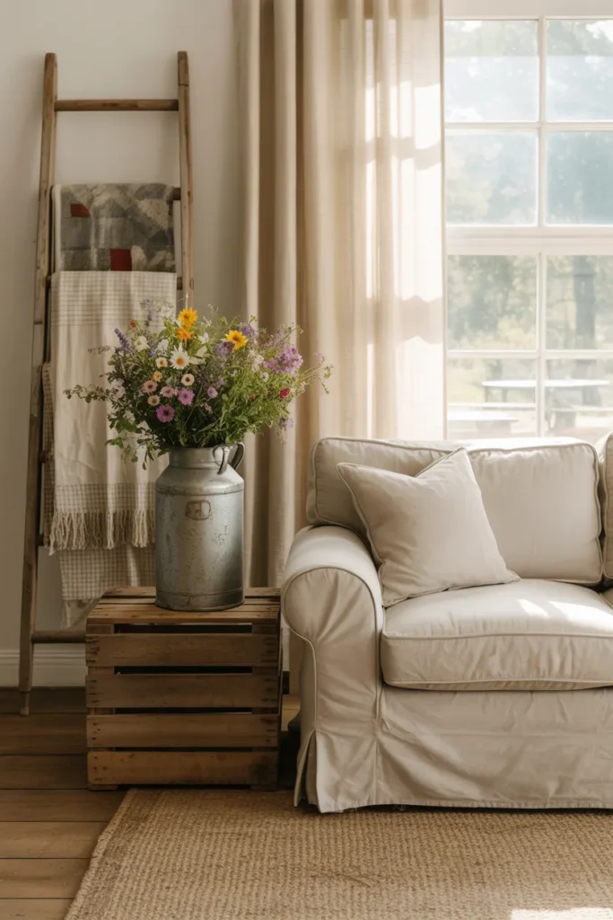 Repurposed Farm Finds as Decor