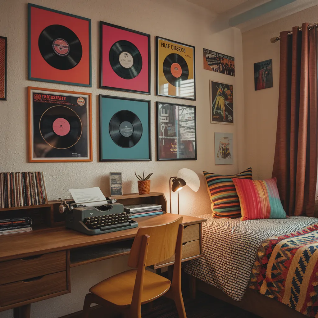 Retro Record Display Wall