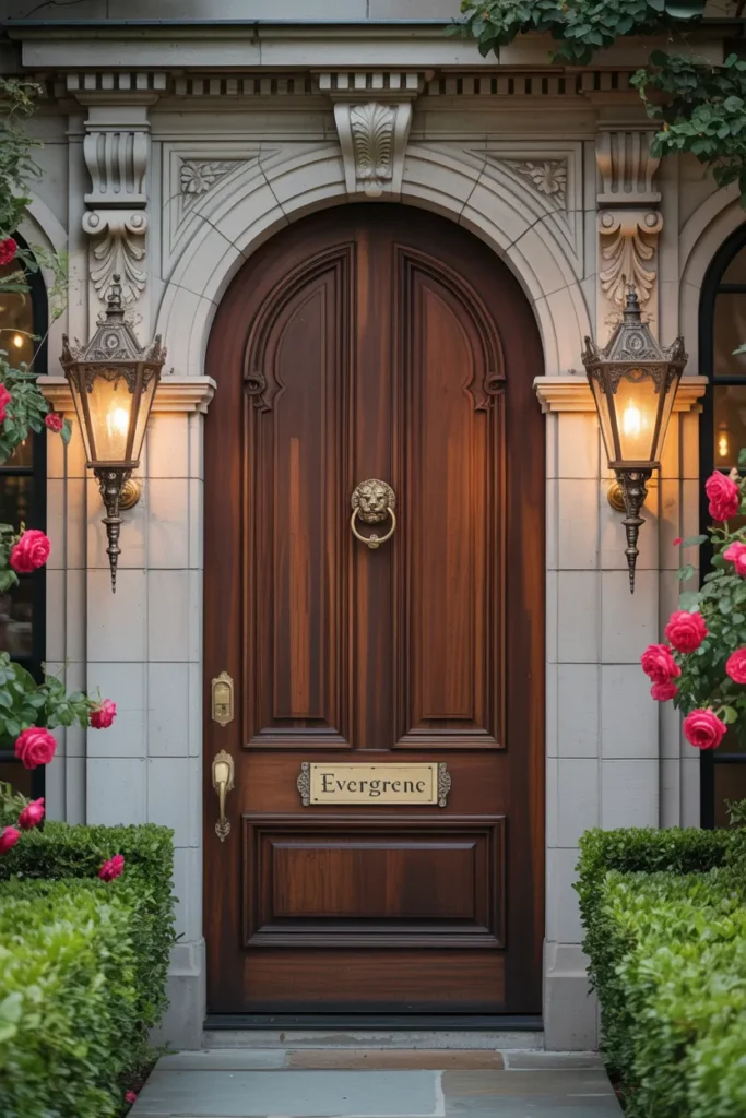 15 Luxurious Entry Door Design Ideas for Your Home 5 Rich, Dark Wood with Carved Details