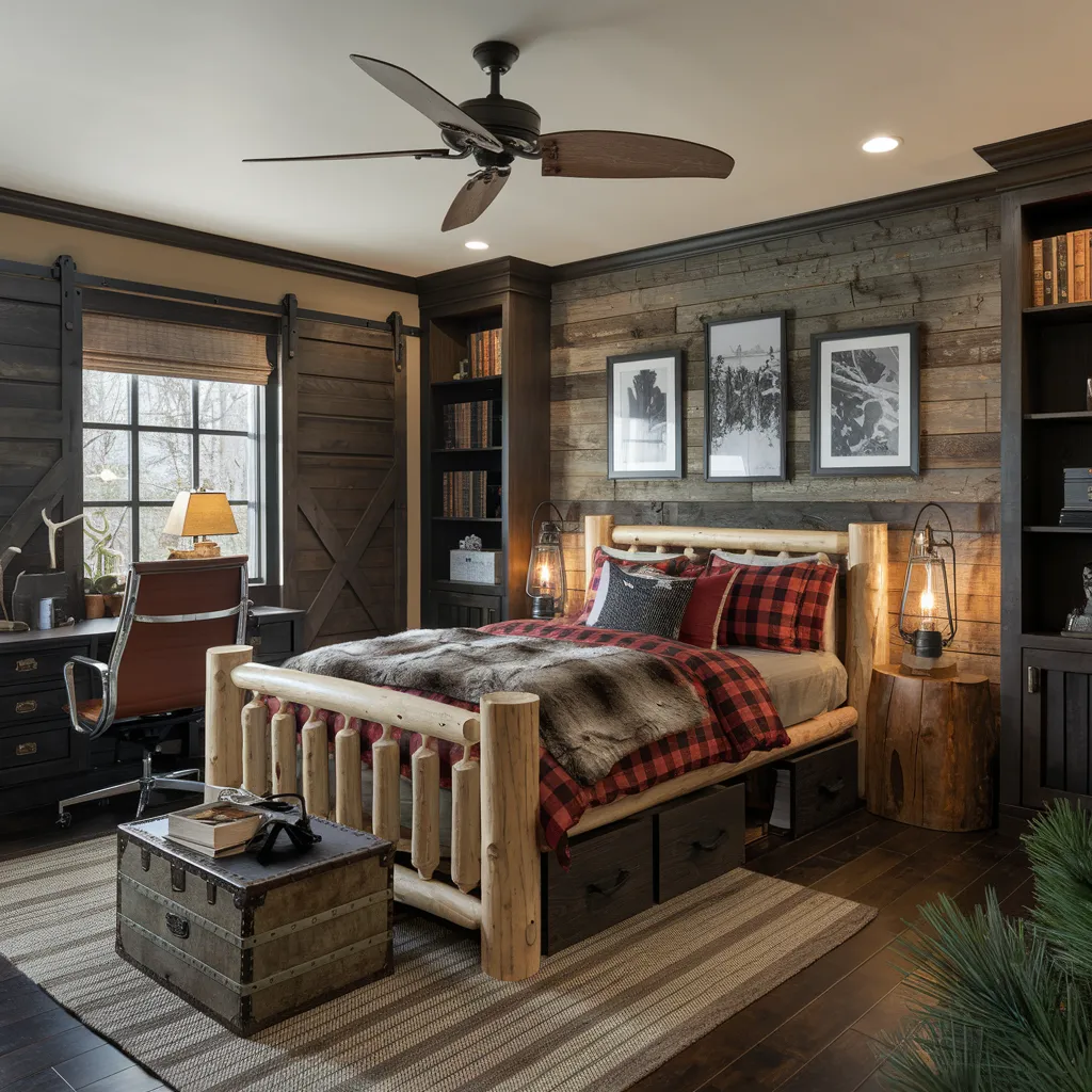 Rustic Lodge Teen Boy Bedroom
