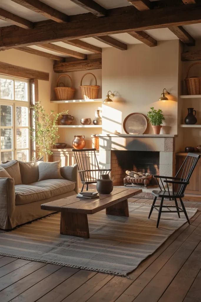 Rustic Scandinavian Farmhouse Living Room