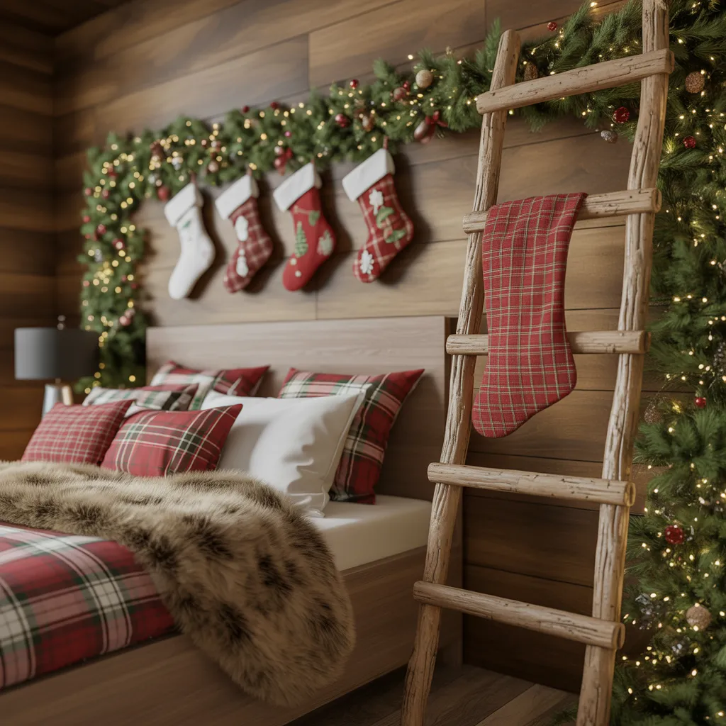 Rustic Wooden Ladder Display