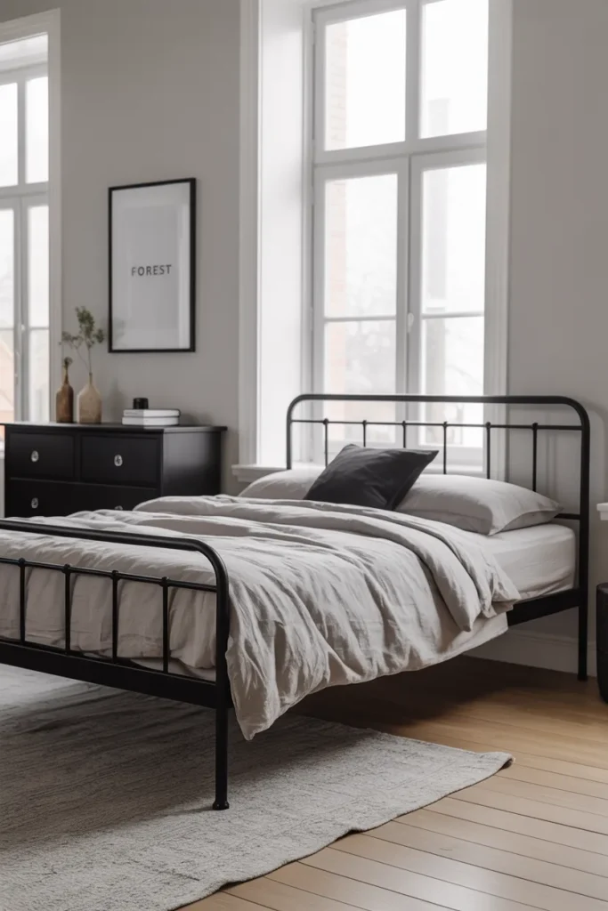 19 Black Bedroom Aesthetic Ideas That Make Dark Interiors Look Irresistible 12 Scandinavian Black Simplicity