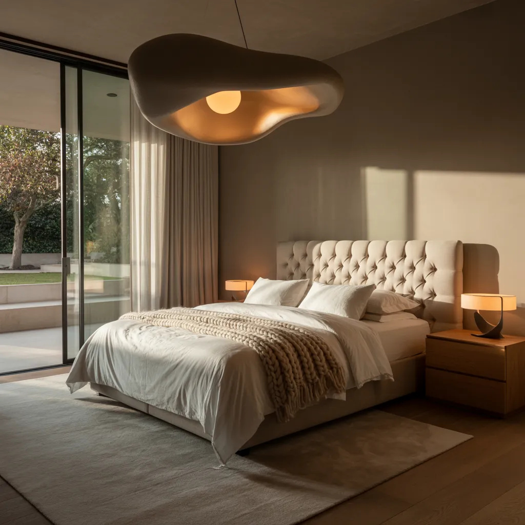 25 Contemporary Bedroom Ideas to Refresh, Relax, and Reimagine Your Space 16 Sculptural Lighting Fixtures as Focal Points