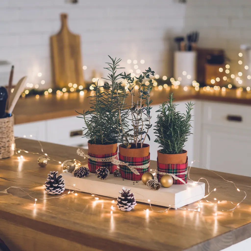Seasonal Herb Planters on the Counter