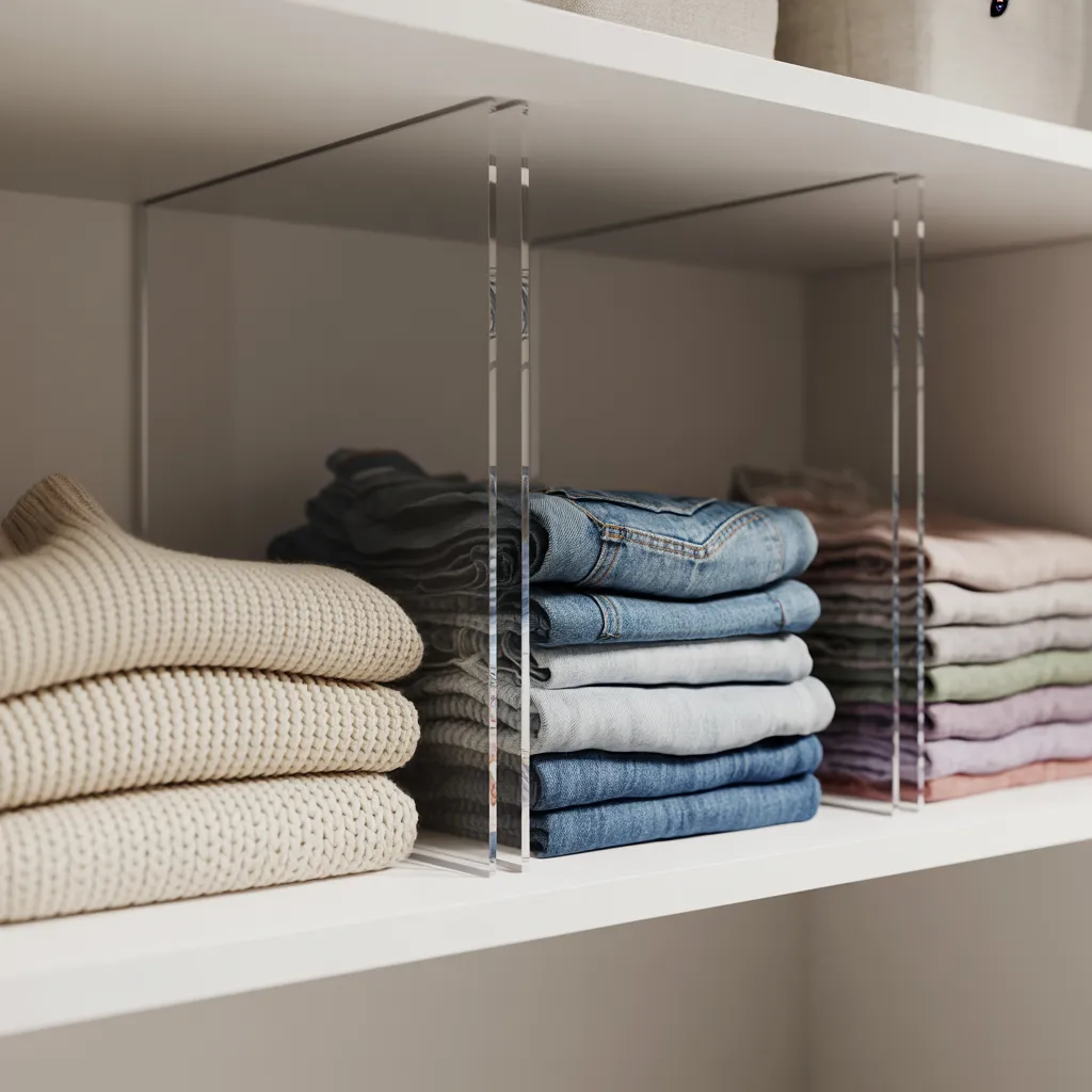 25 Closet Organization Ideas That Save Space and Reduce Stress 9 Shelf Dividers for Tidy Stacks