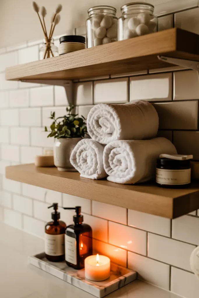 Step-by-Step: How to Style Bathroom Shelves Like a Designer at Home 3 Shelf Styling