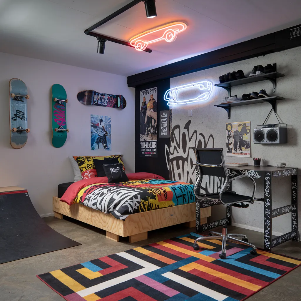 Skater-Inspired Teen Boy Bedroom