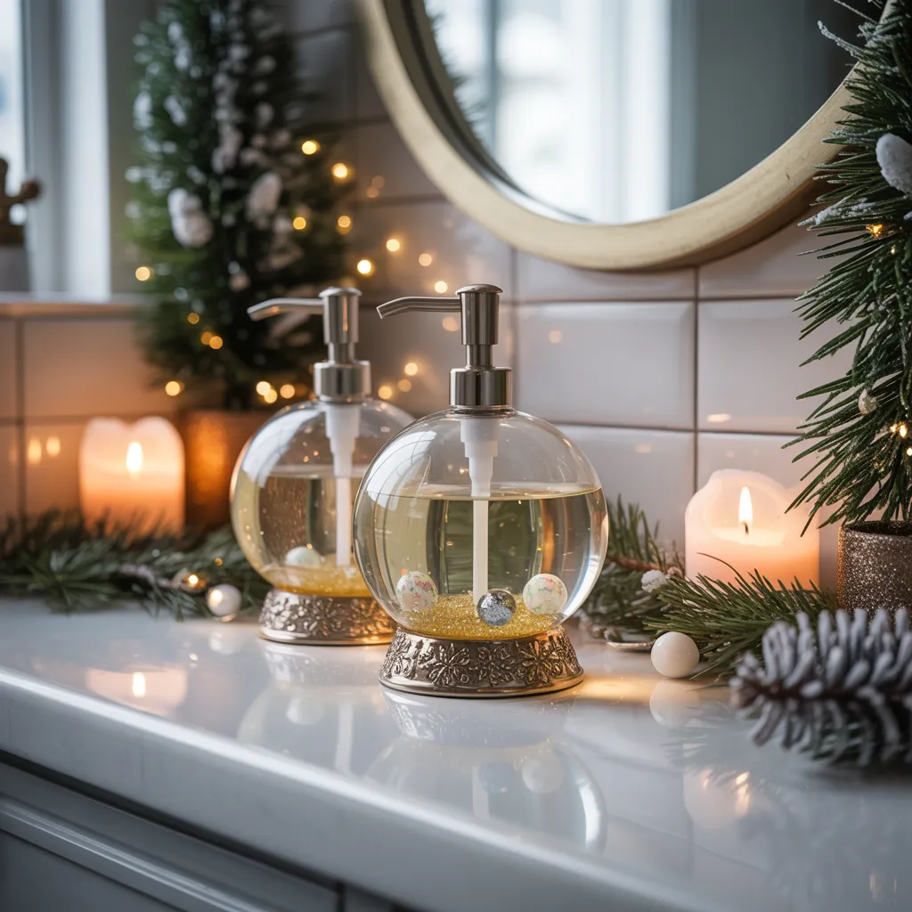 Snow Globe-Inspired Soap Jars