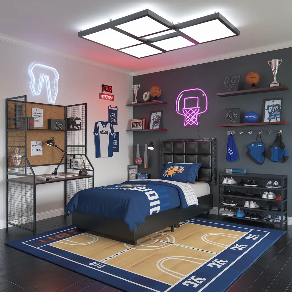 Sports-Themed Teen Boy Bedroom