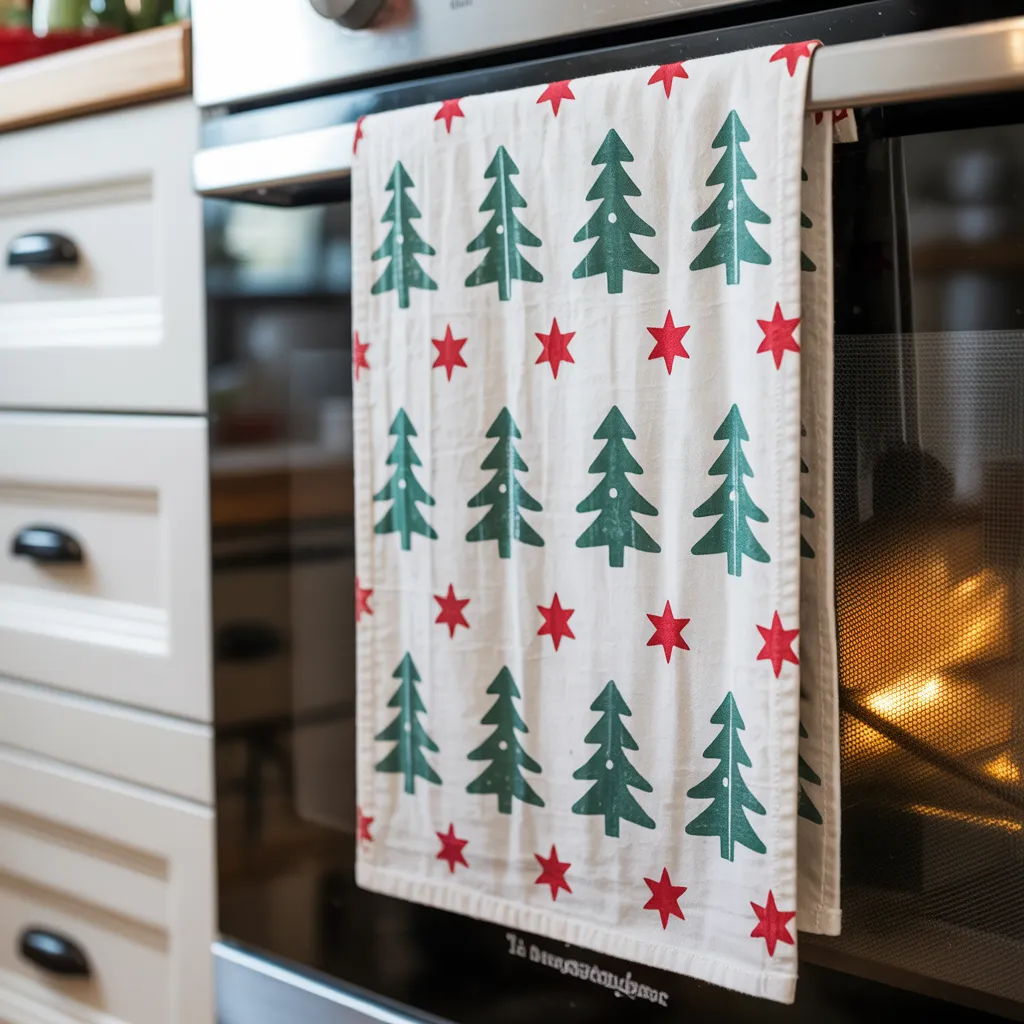 20 DIY Cozy Christmas Home Decor Ideas You’ll Regret Not Trying This Year! 16 Stamped Tea Towels