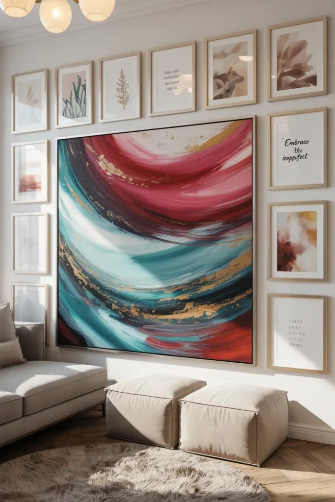 Statement Art Surrounded by Supporting Pieces