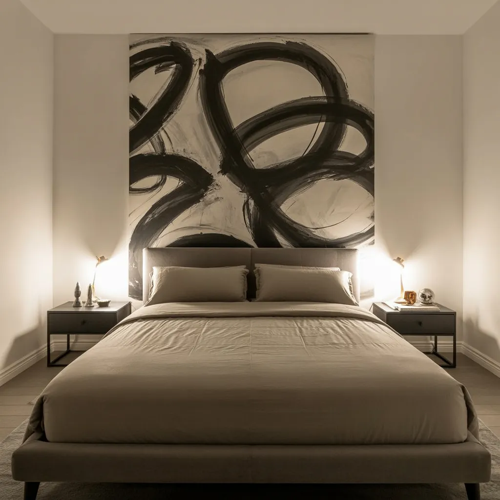 25 Contemporary Bedroom Ideas to Refresh, Relax, and Reimagine Your Space 5 Statement Walls with Bold Artwork