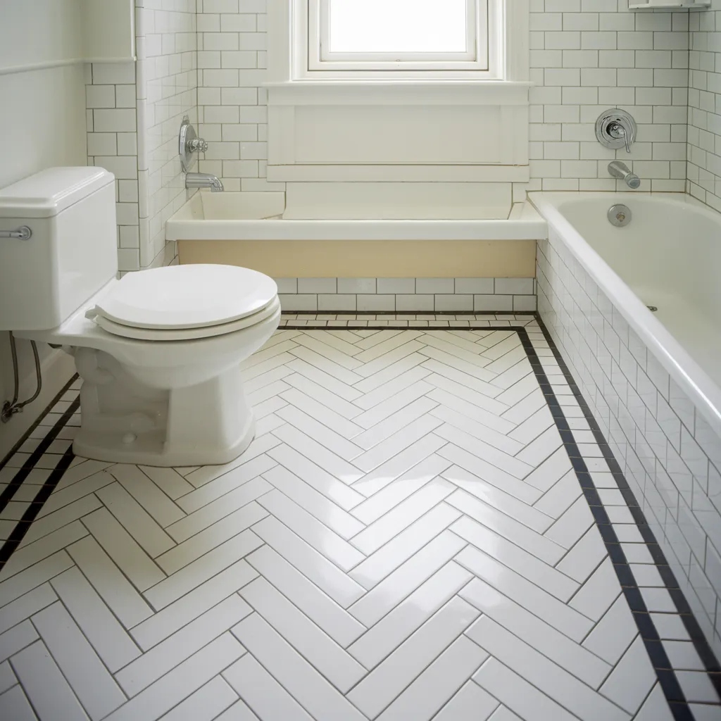 Must-See 31+ Floor Tile Designs That Blend Beauty and Durability 11 Subway Tile Twist
