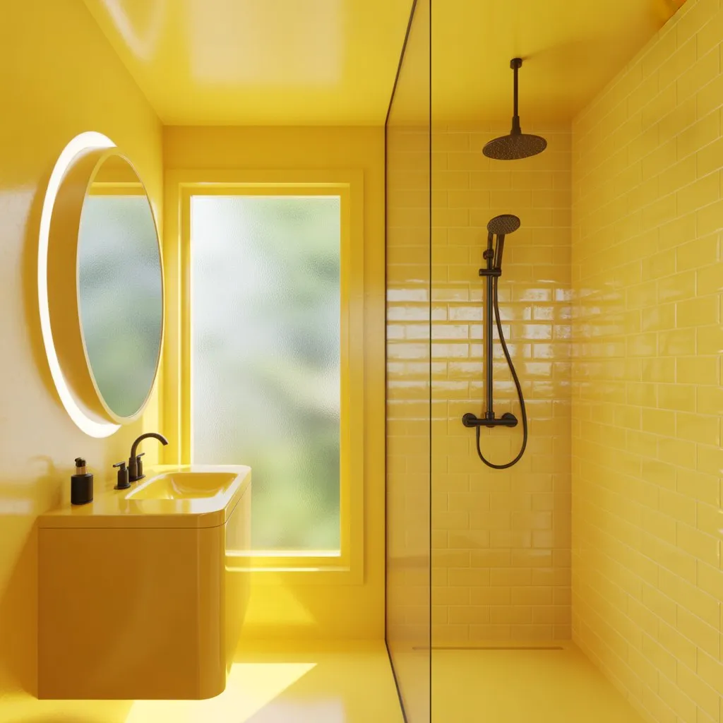 Color Drenching Bathroom: How to Nail This Bold Design Trend 3 Sunshine Yellow Bathroom
