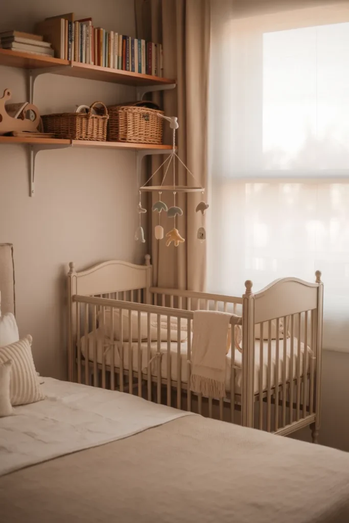 Super Tiny Nursery Corner in Parent’s Bedroom