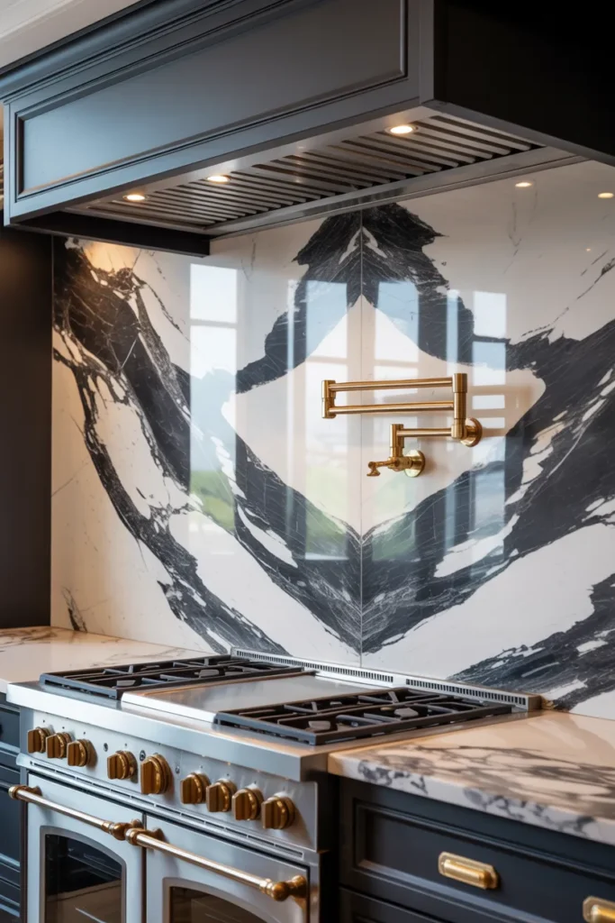 16 Must See Luxury Kitchen Design Ideas to Transform Your Space Instantly 9 The Dramatic Backsplash