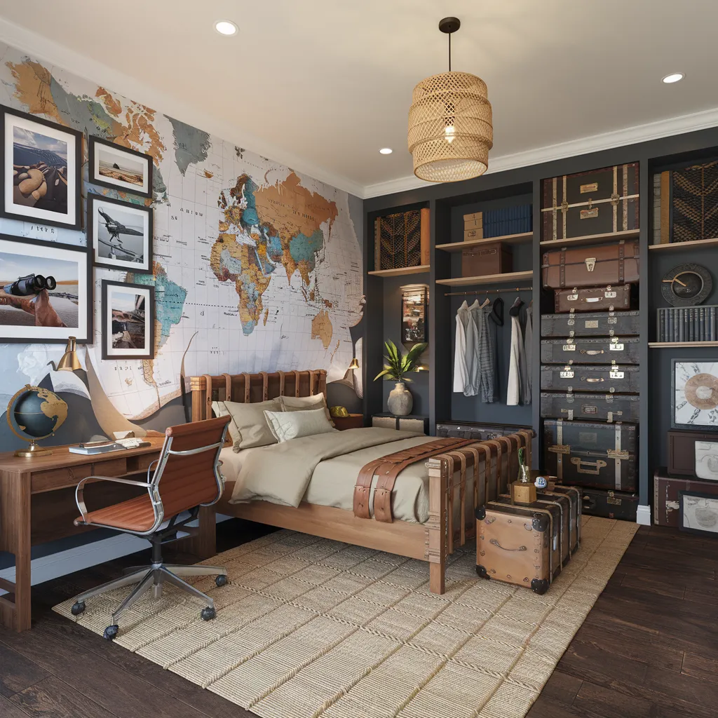 Travel-Inspired Teen Boy Bedroom