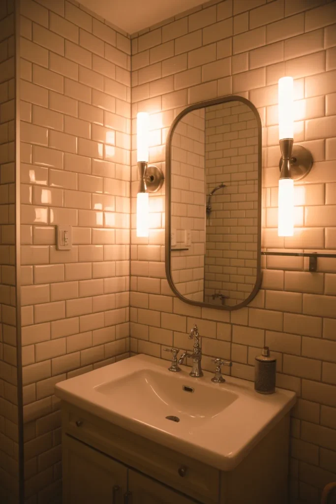 How to Decorate a Small Bathroom on a Budget 4 Upgrade Your Lighting on a Budget