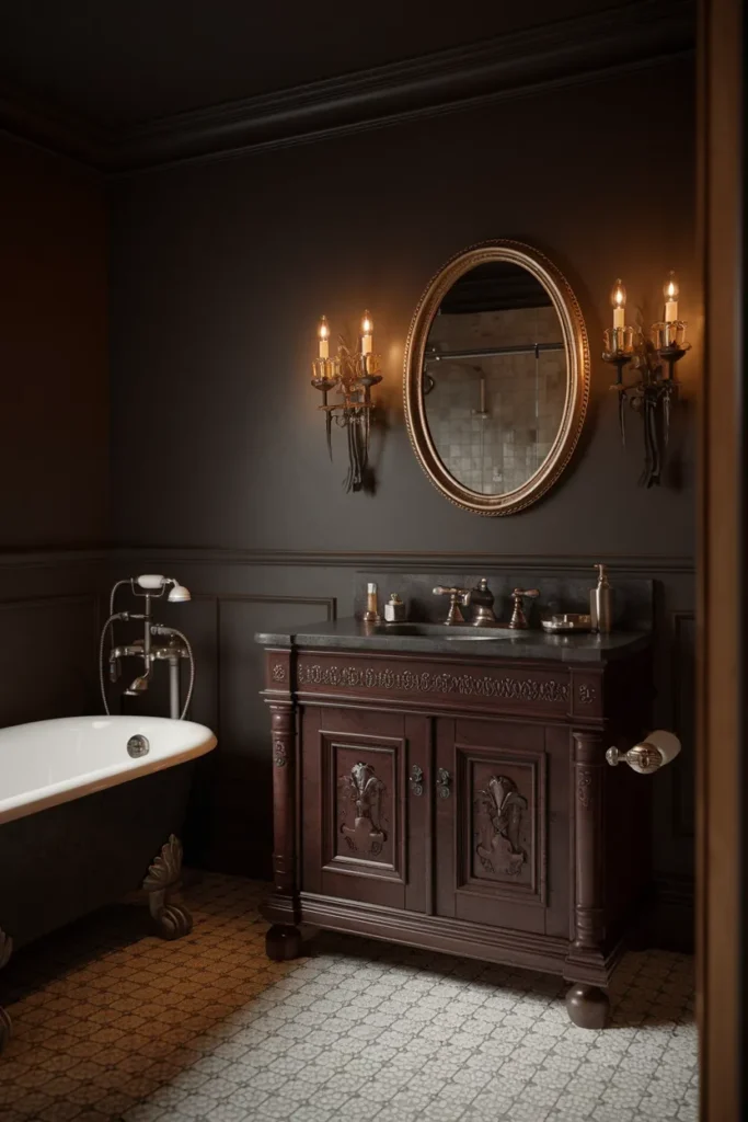 Vintage Charm with Dark Wood