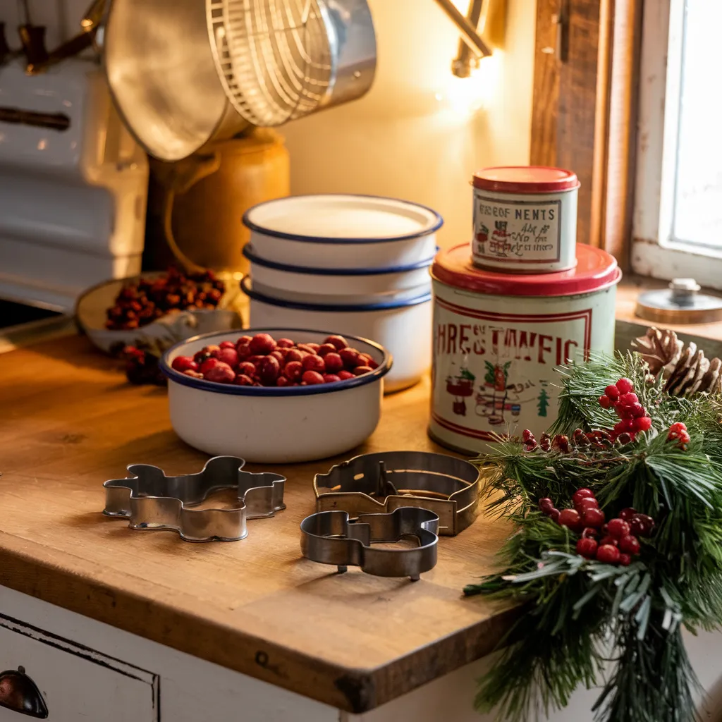 Vintage Kitchenware Holiday Styling