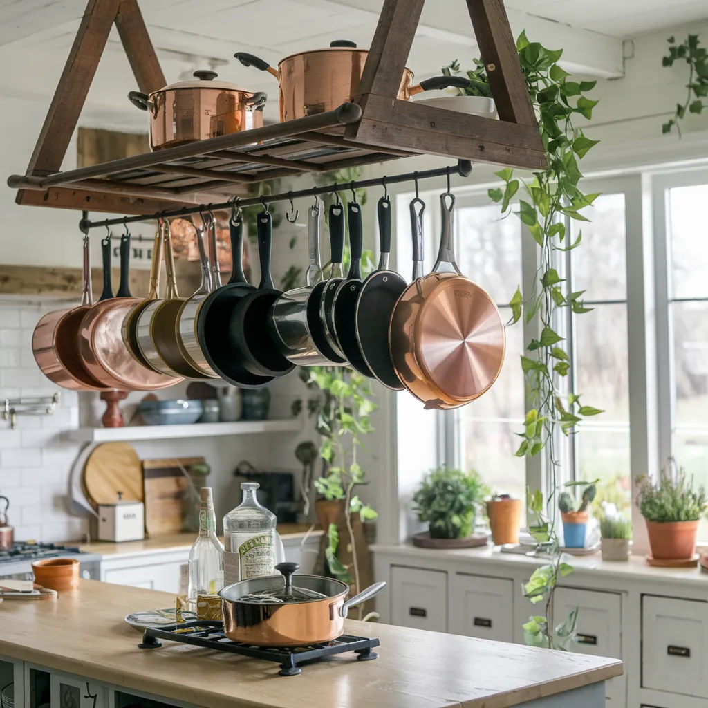 Vintage Ladder Pot Rack