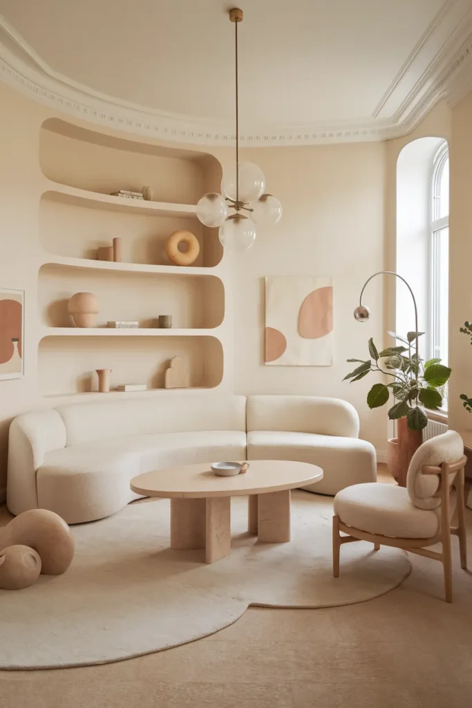 Warm Minimalist Scandinavian Living Room