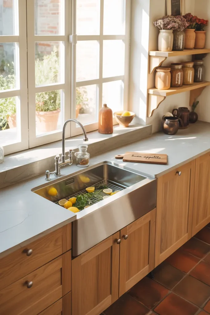 Warm Wood Cabinets with Natural Grain