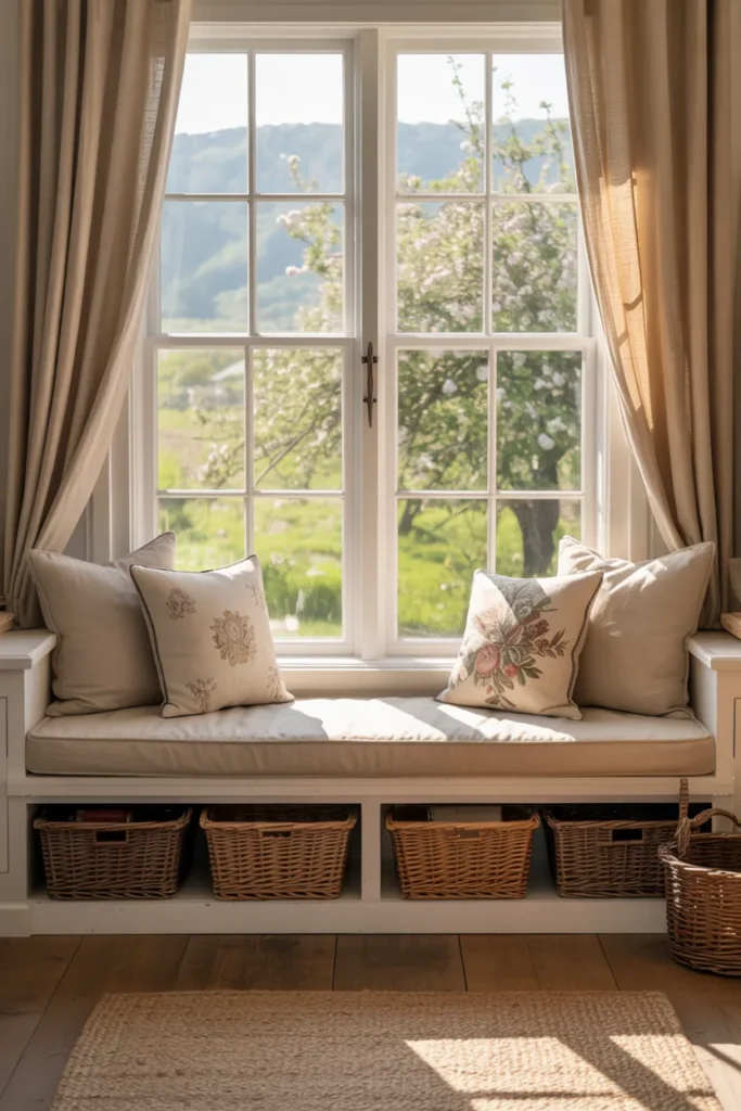 Window Seats with Cushions and Storage