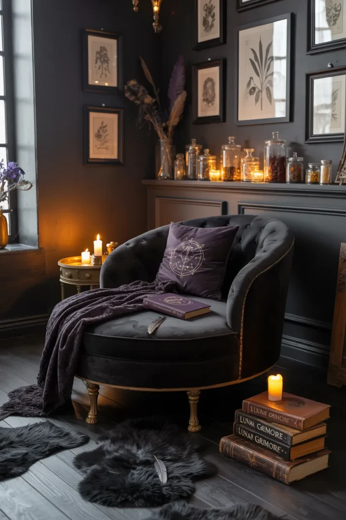35 Witchy Bedroom Ideas to Transform Your Space into a Magical Sanctuary 2 black witchy bedroom