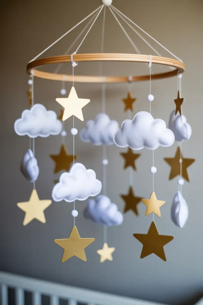 10 DIY Nursery Wall Decor Ideas That Look Expensive 11 A Simple, Elegant Mobile