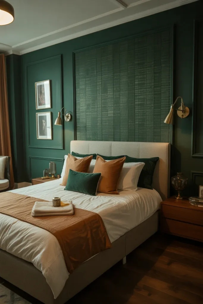 28 Maximalist Bedroom Decor Ideas That Mix Comfort, Color, and Chaos Beautifully 21 Add a Dramatic Accent Wall