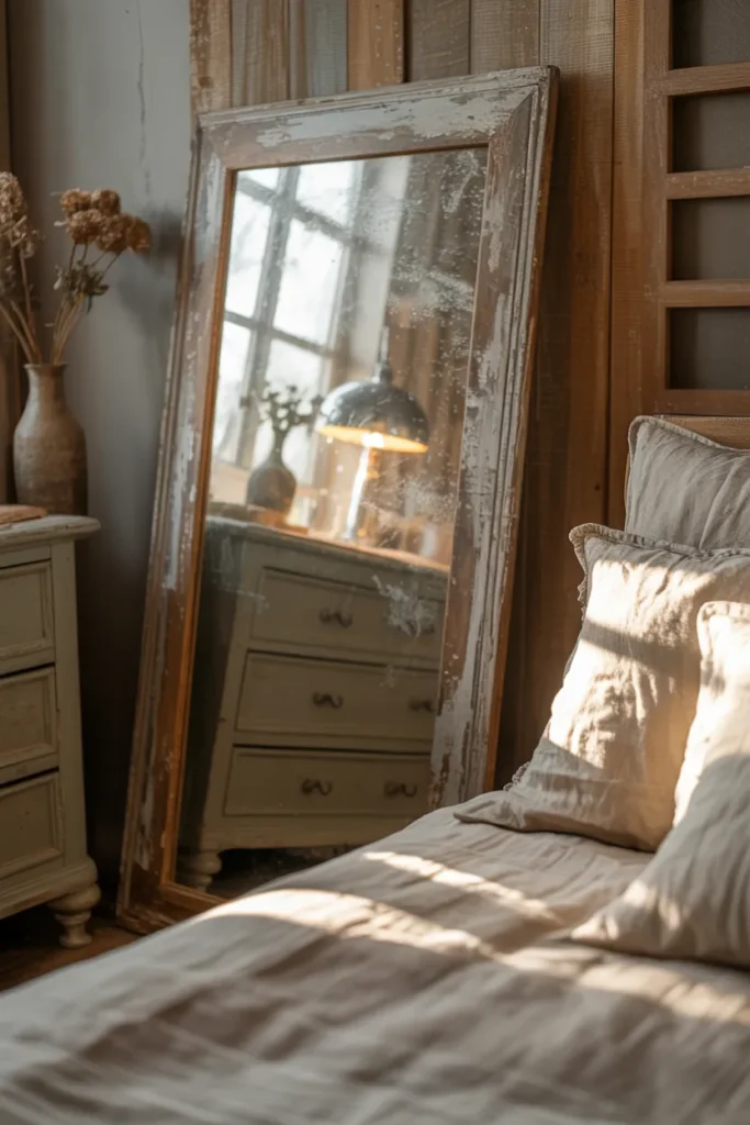 Antique Mirror with Aged Patina