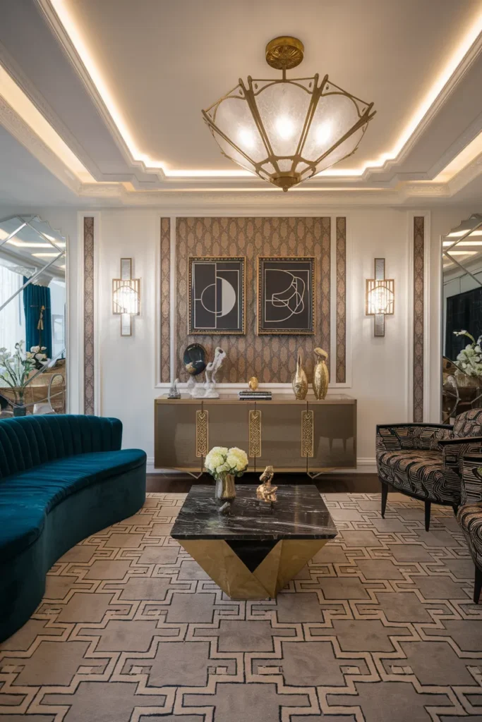 Art Deco Glam Apartment Living Room
